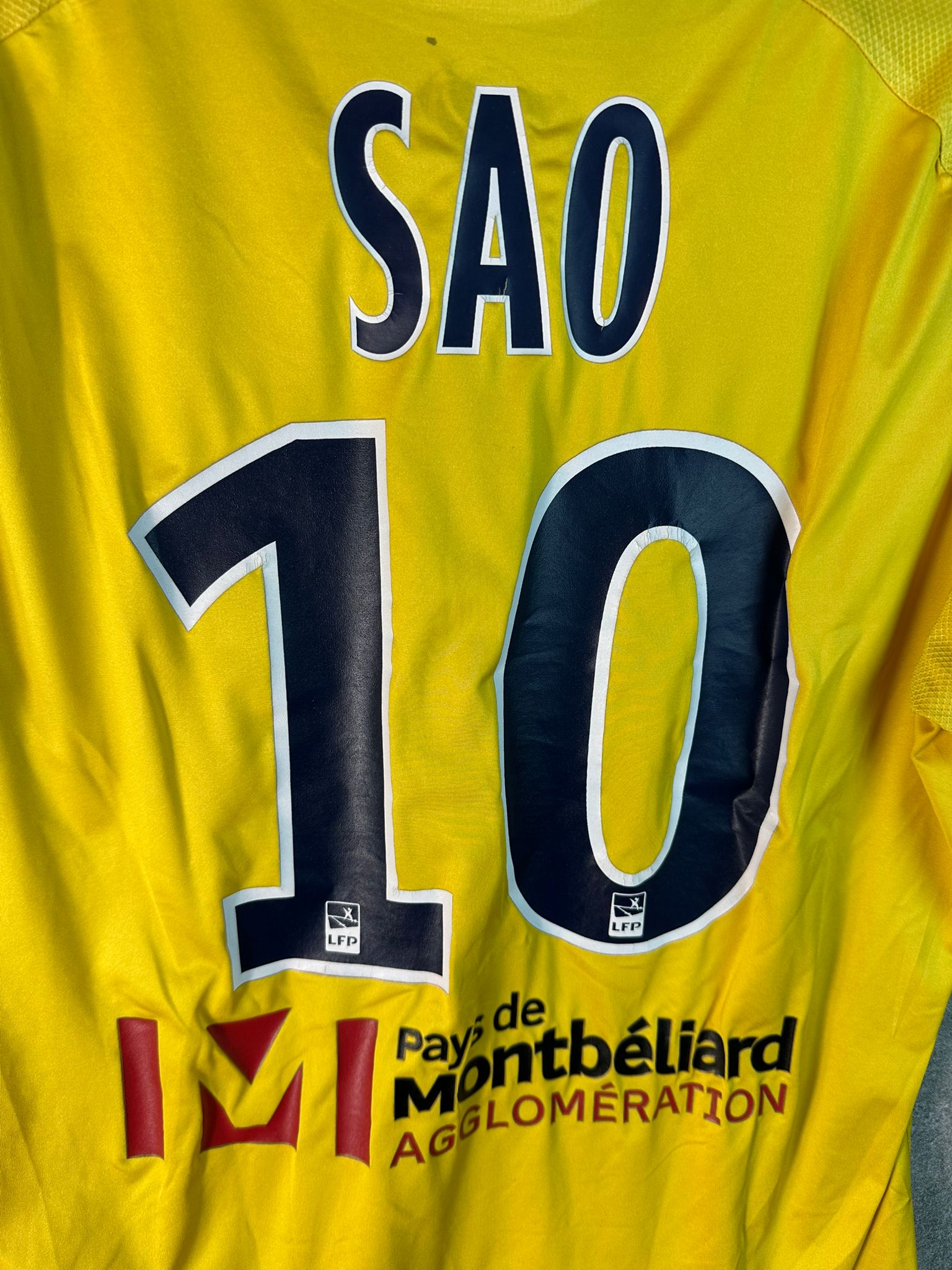 2015/2016 FC Sochaux Domicile Floqué Sao #10 [Porté] (M)